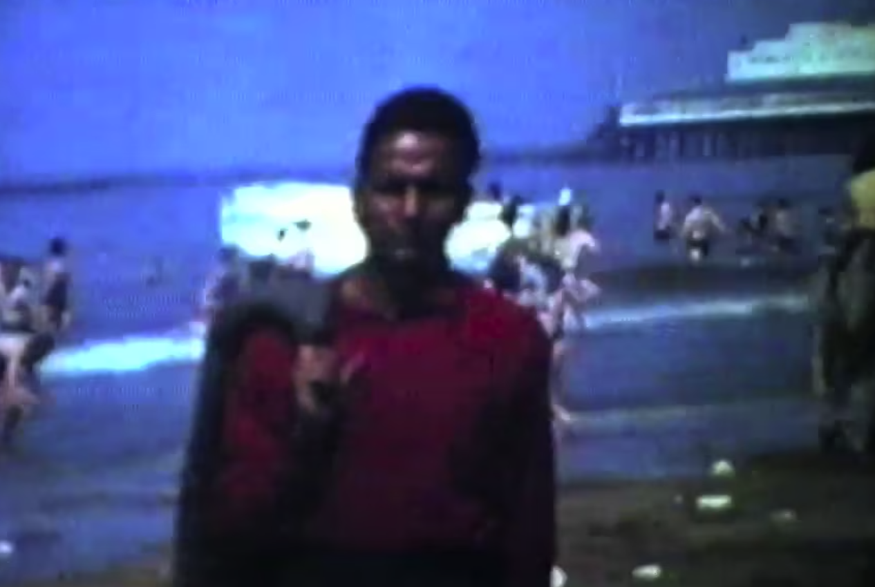 1965 — super-8 footage of man at British beach