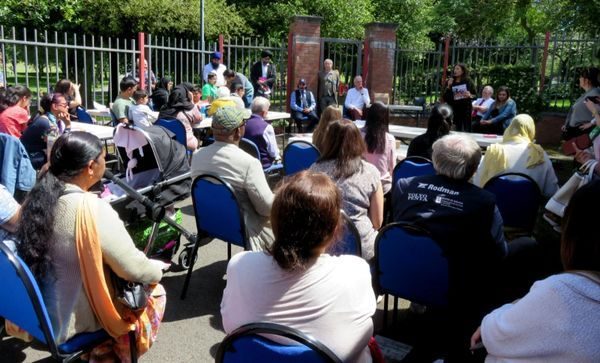 Visitors viewing The Exiles at Walsall