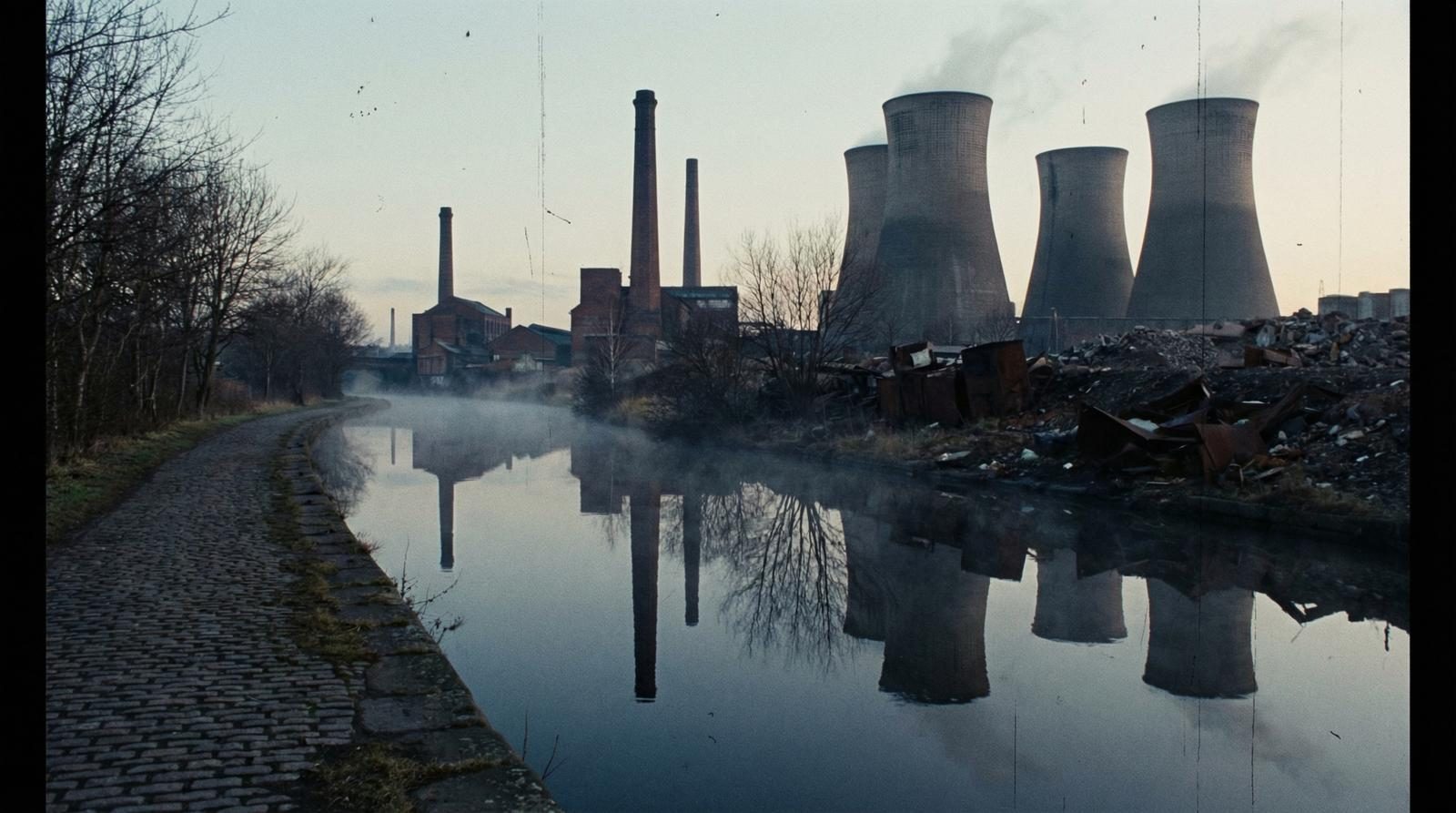 Films index: Cantos triptych, canal at dawn.