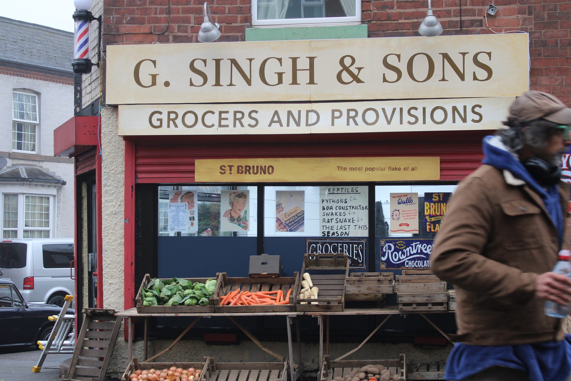 G. Singh and Sons Grocers, fully dressed shopfront